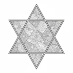 דף צביעה של מגן דוד זנטנגל להדפסה