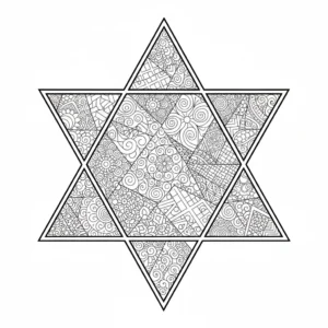 דף צביעה של מגן דוד זנטנגל להדפסה