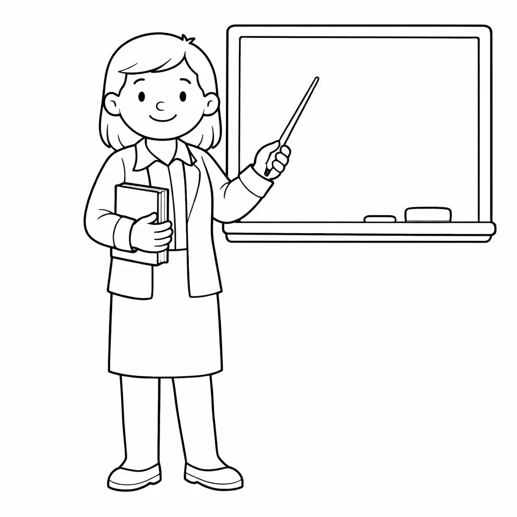 דף צביעה של מורה בכיתה להדפסה