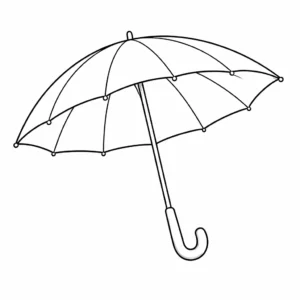 דף צביעה של מטריה בחורף להדפסה