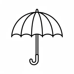 דף צביעה של מטריה לקטנטנים להדפסה