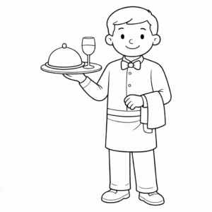 דף צביעה של מלצר להדפסה