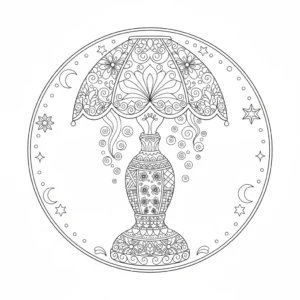 דף צביעה של מנורת לילה זנטנגל להדפסה