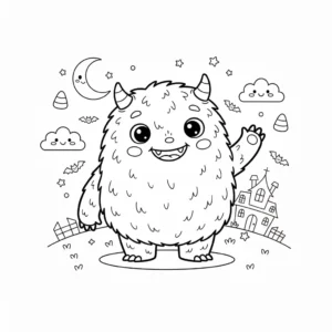 דף צביעה של מפלצת האלווין להדפסה