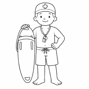 דף צביעה של מציל בים להדפסה