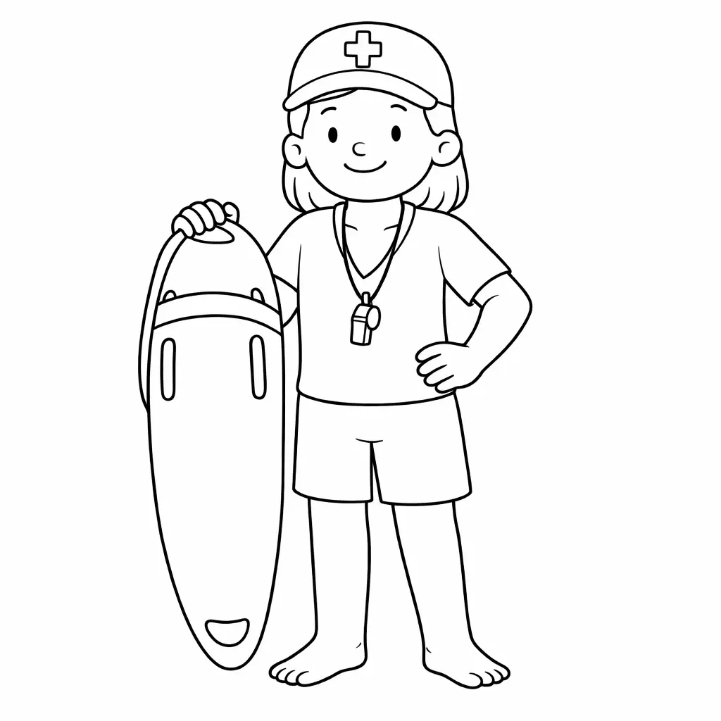 דף צביעה של מצילה בים להדפסה