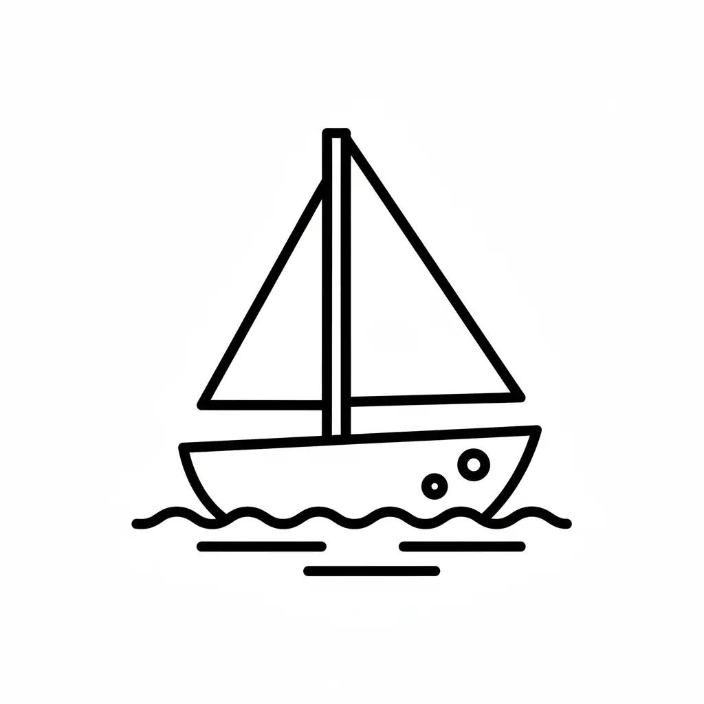 דף צביעה של סירה לקטנטנים להדפסה