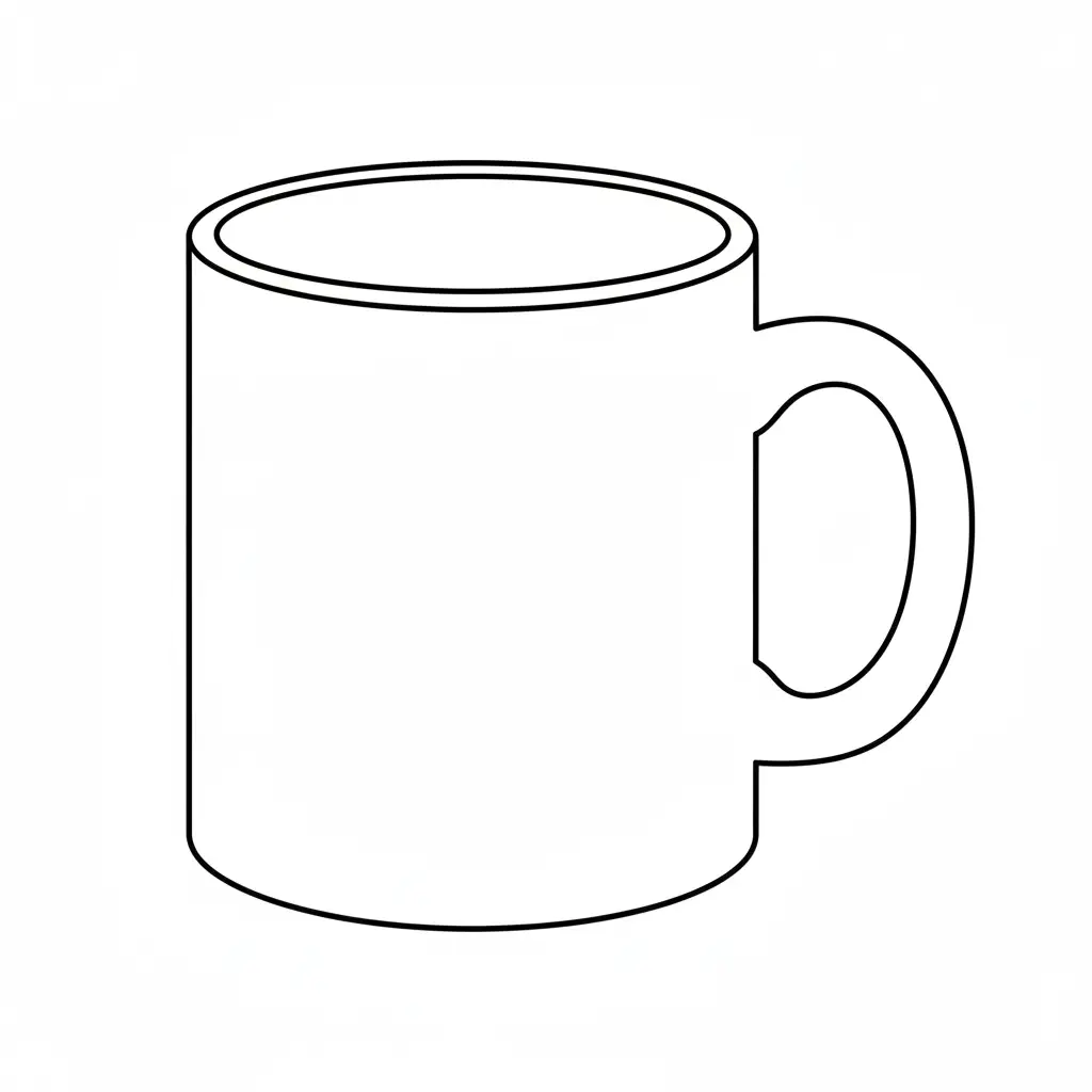 דף צביעה של ספל לקטנטנים להדפסה