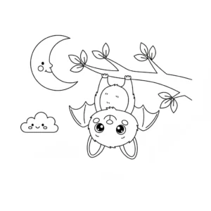 דף צביעה של עטלף האלווין להדפסה