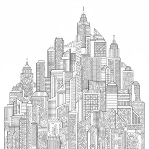 דף צביעה של עיר זנטנגל להדפסה