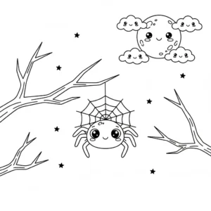 דף צביעה של עכביש האלווין להדפסה