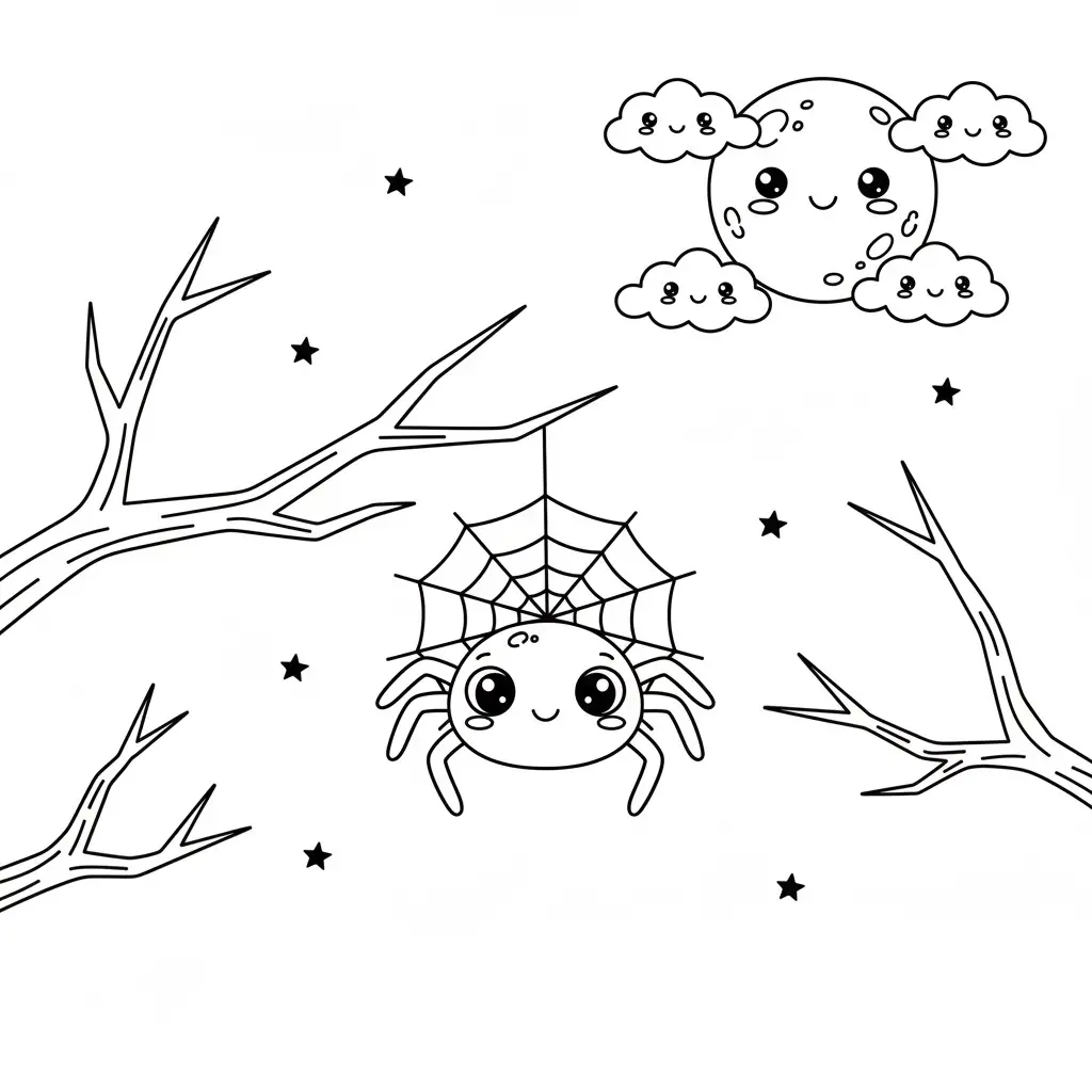 דף צביעה של עכביש האלווין להדפסה