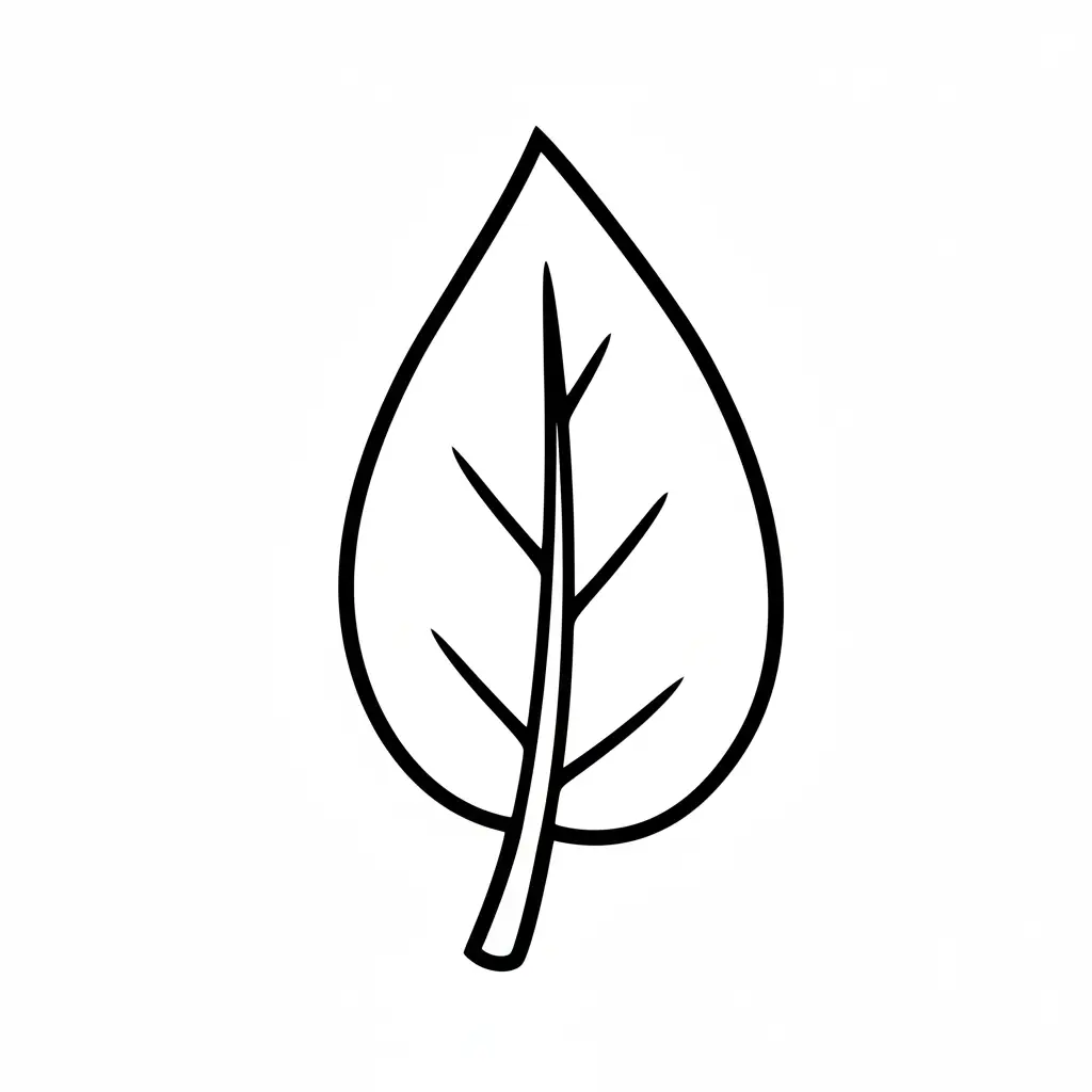 דף צביעה של עלה לקטנטנים להדפסה