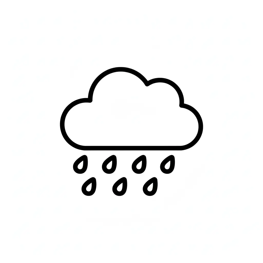 דף צביעה של ענן גשם לקטנטנים להדפסה