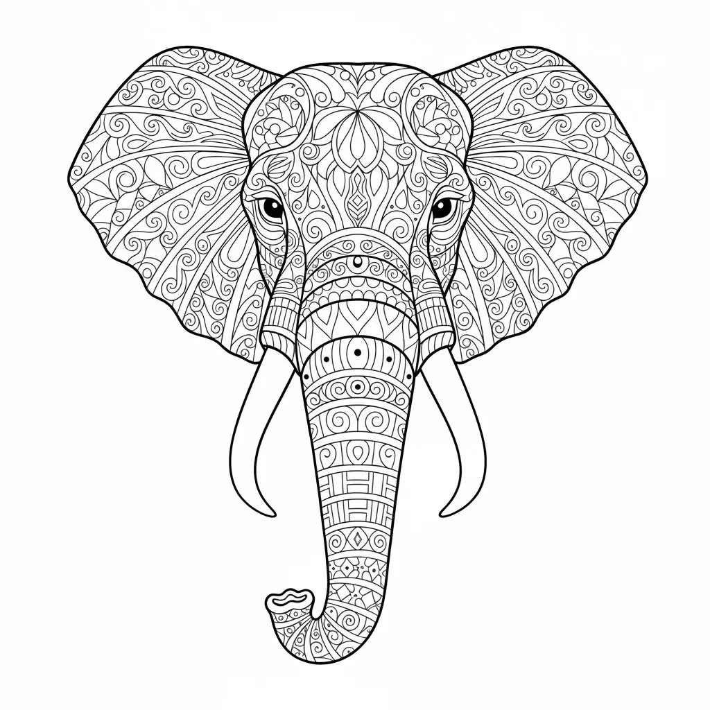 דף צביעה של פיל זנטנגל להדפסה