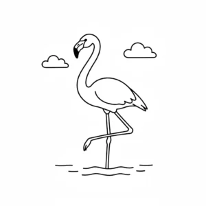 דף צביעה של פלמינגו להדפסה