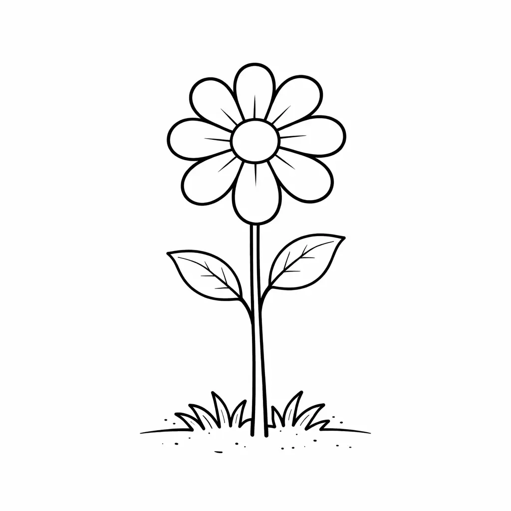 דף צביעה של פרח חיננית להדפסה
