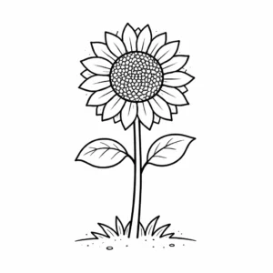 דף צביעה של פרח חמניה להדפסה