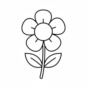 דף צביעה של פרח לקטנטנים להדפסה