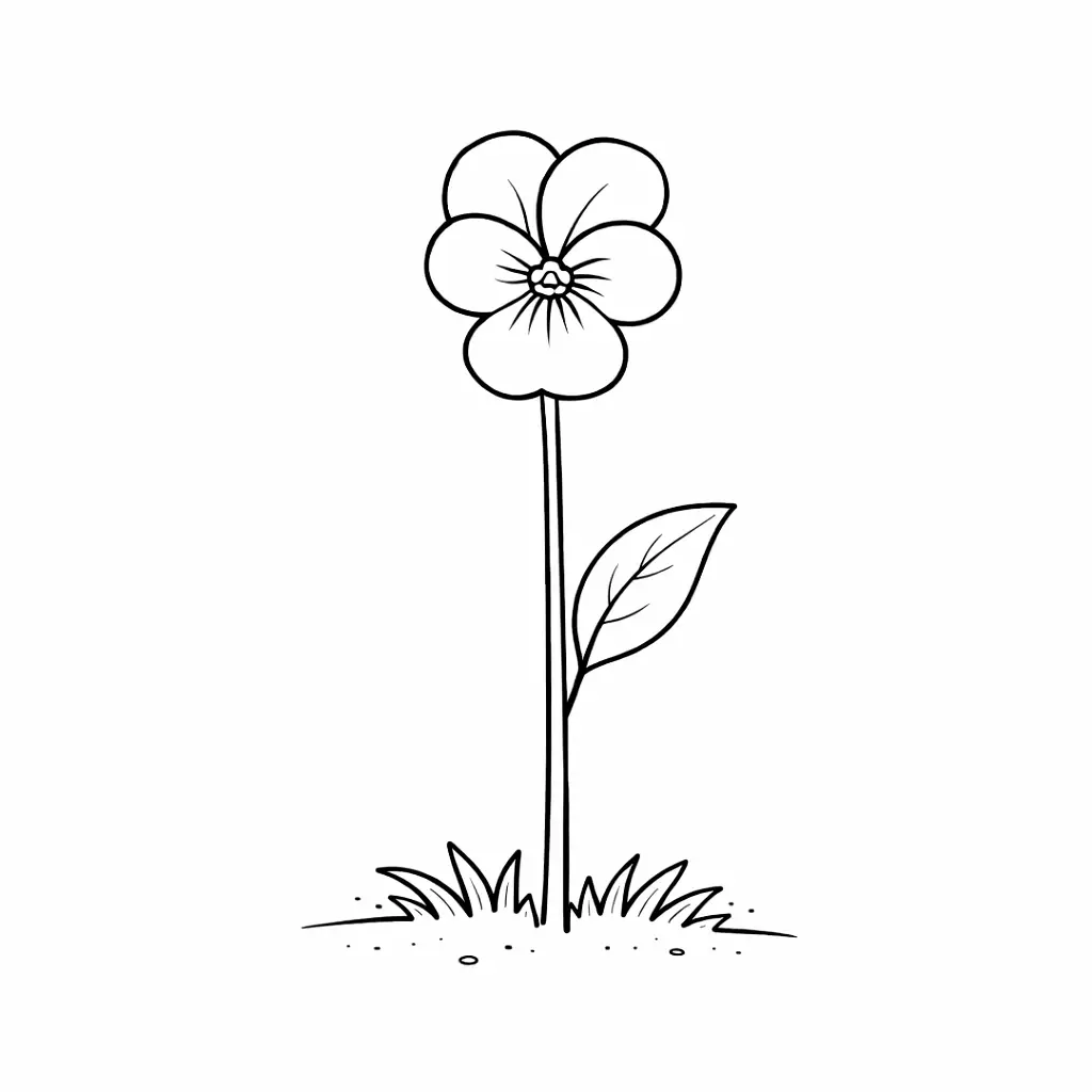 דף צביעה של פרח סיגלית להדפסה