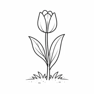 דף צביעה של פרח צבעוני טוליפ להדפסה