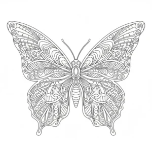 דף צביעה של פרפר זנטנגל להדפסה