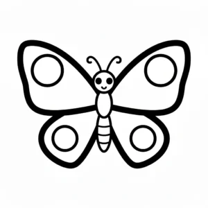 דף צביעה של פרפר לקטנטנים להדפסה