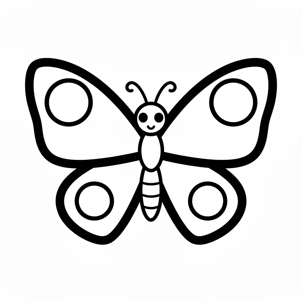 דף צביעה של פרפר לקטנטנים להדפסה