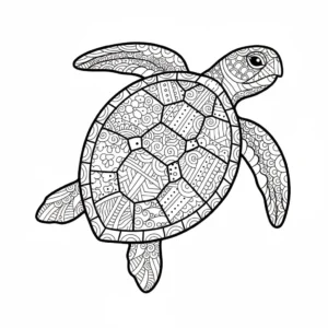 דף צביעה של צב זנטנגל להדפסה