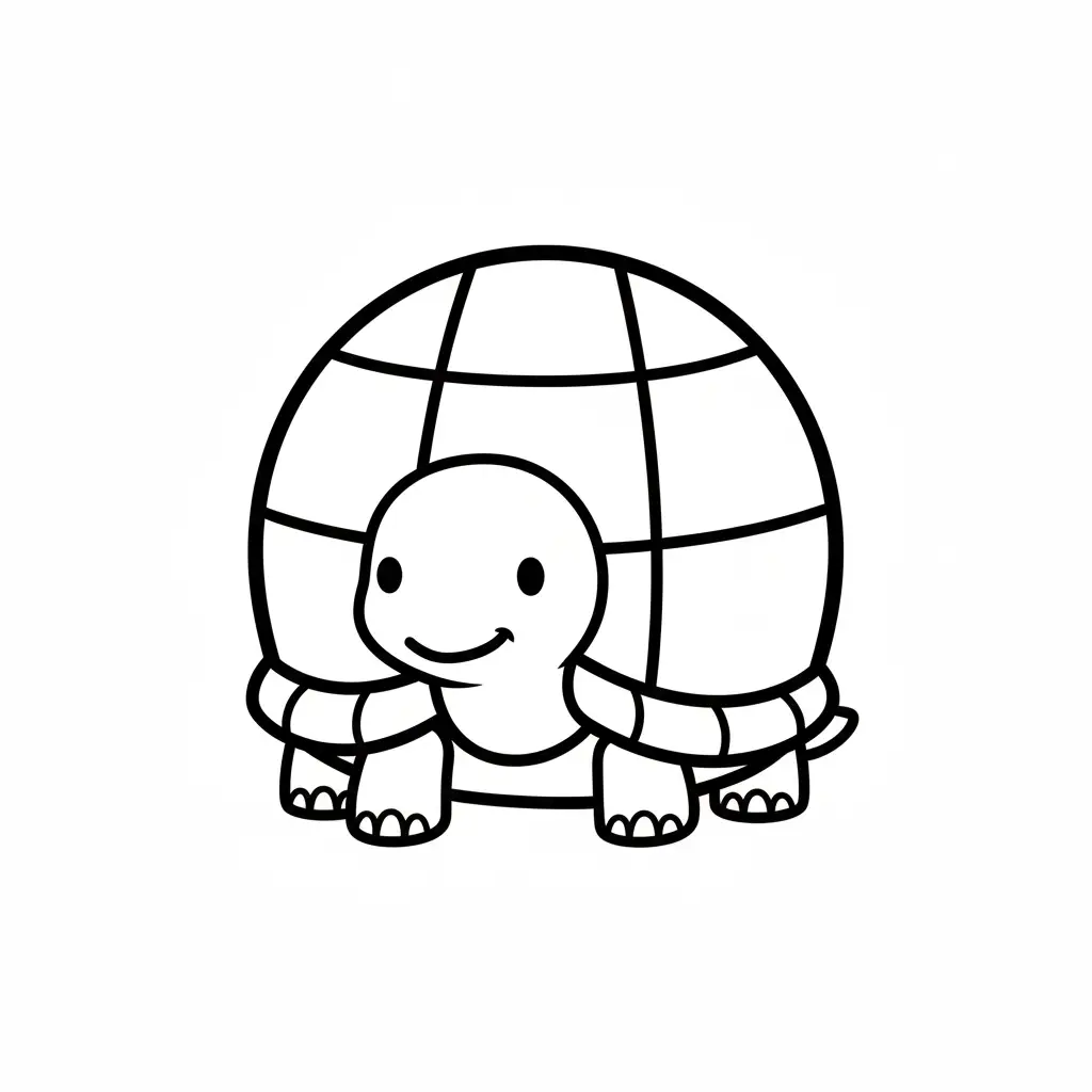 דף צביעה של צב לקטנטנים להדפסה