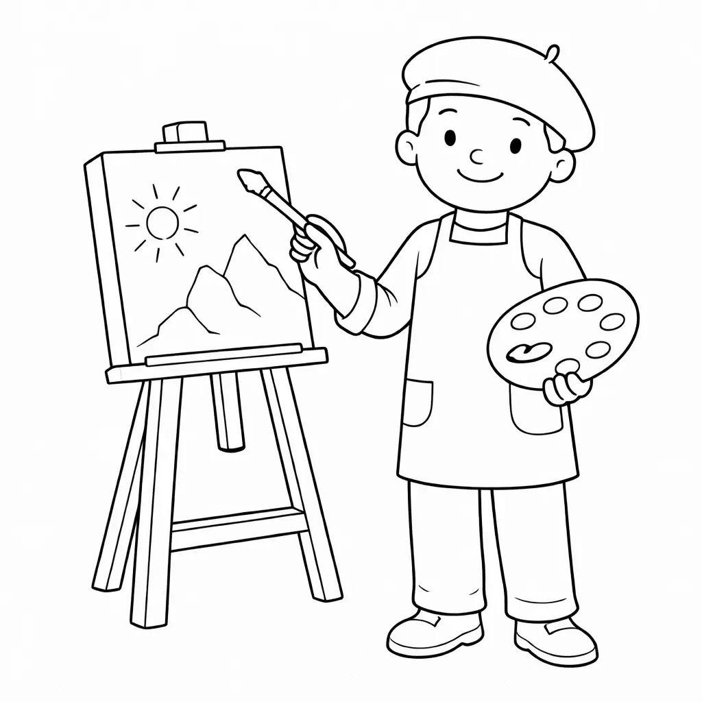 דף צביעה של צייר להדפסה