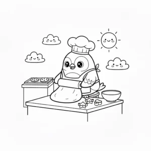 דף צביעה של ציפור לשה בצק להדפסה