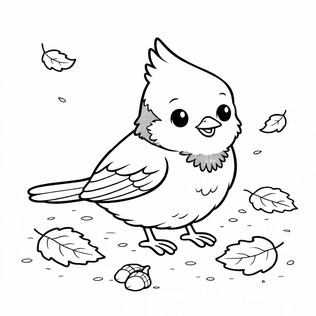 דף צביעה של ציפור סתיו להדפסה