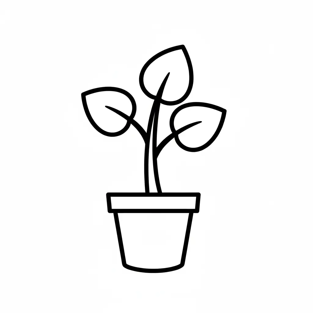 דף צביעה של צמח לקטנטנים להדפסה