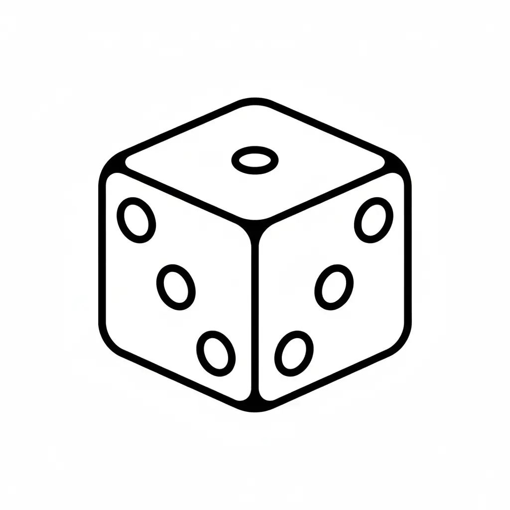 דף צביעה של קובייה לקטנטנים להדפסה