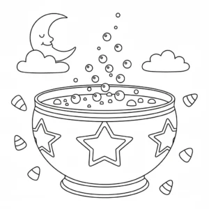 דף צביעה של קערת פונץ האלווין להדפסה