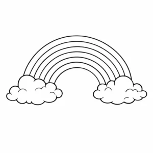 דף צביעה של קשת בענן להדפסה
