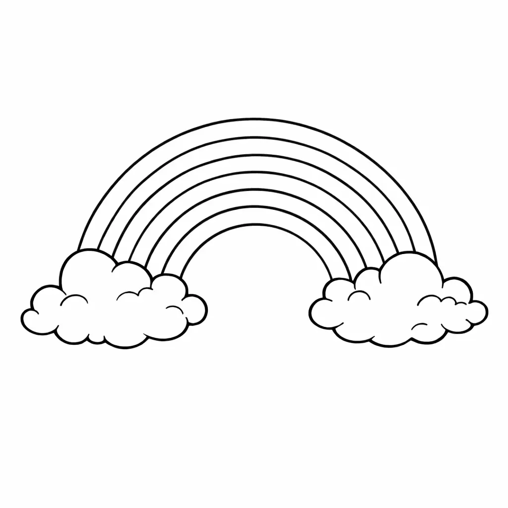 דף צביעה של קשת בענן להדפסה