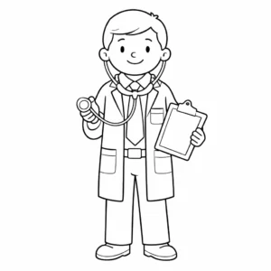 דף צביעה של רופא להדפסה