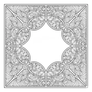 דף צביעה של ריבוע זנטנגל להדפסה