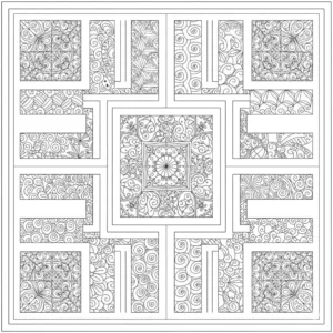 דף צביעה של ריבועים ומלבנים זנטנגל להדפסה