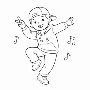 דף צביעה של רקדן להדפסה