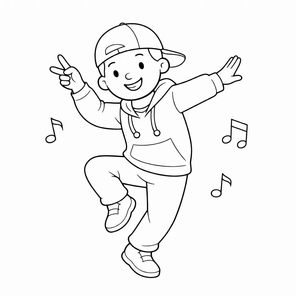 דף צביעה של רקדן להדפסה