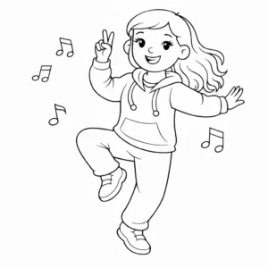 דף צביעה של רקדנית להדפסה