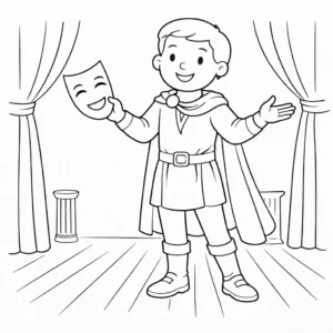 דף צביעה של שחקן להדפסה