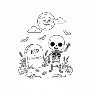 דף צביעה של שלד האלווין להדפסה