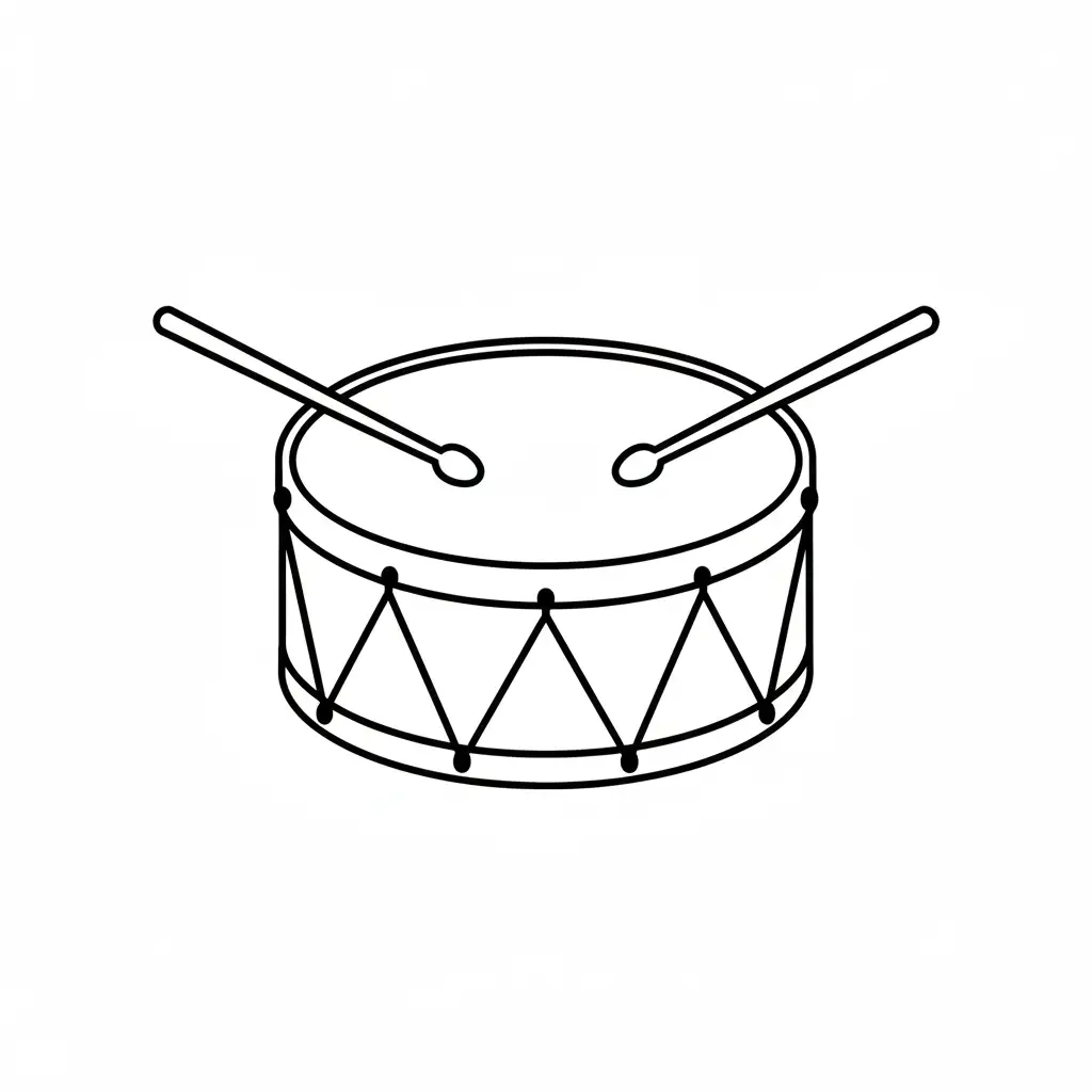 דף צביעה של תוף לקטנטנים להדפסה