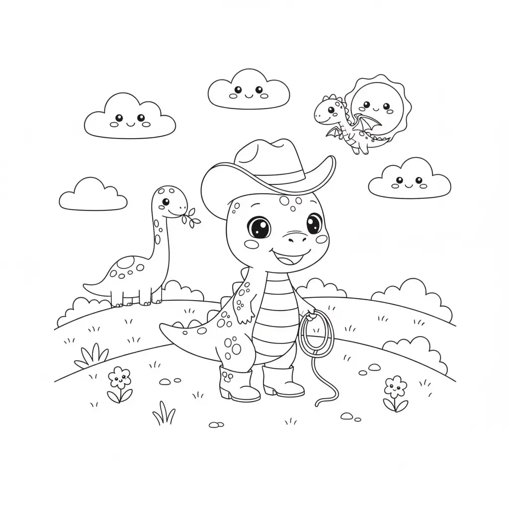 דף צביעה של תחפושת דינוזאור להדפסה