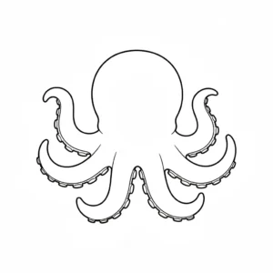 דף צביעה של תמנון לקטנטנים להדפסה