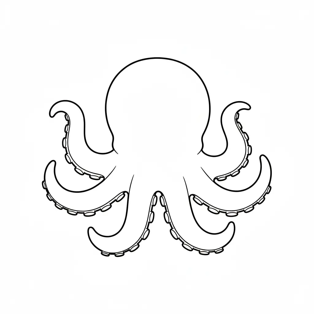 דף צביעה של תמנון לקטנטנים להדפסה